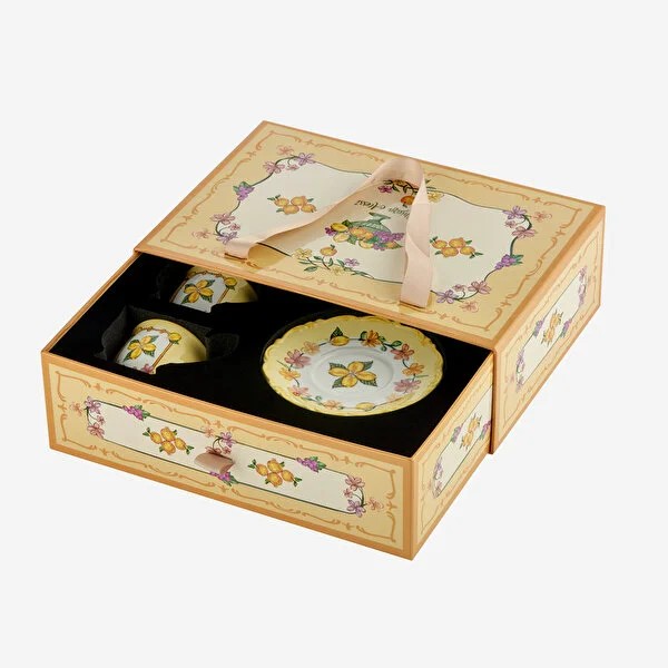 Sarı Seramik Kahve Fincan Seti 90 Ml Il Sogno Collection by Chiara Alessi