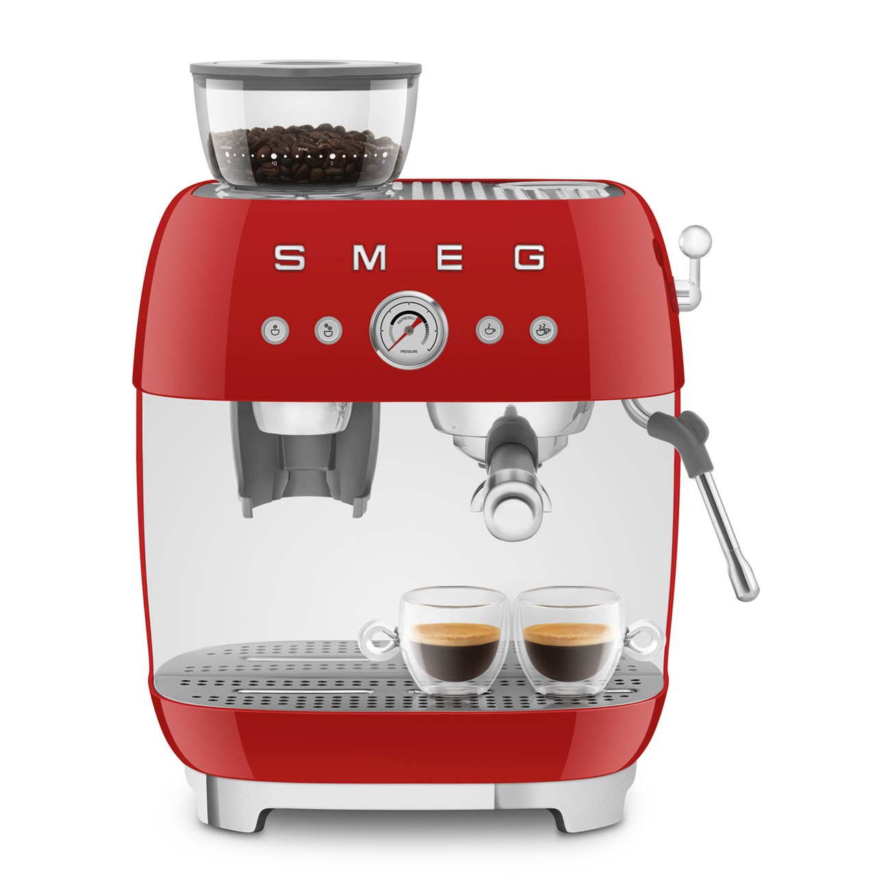 SMEG Kırmızı Öğütücülü Espresso ve Kahve Makinesi