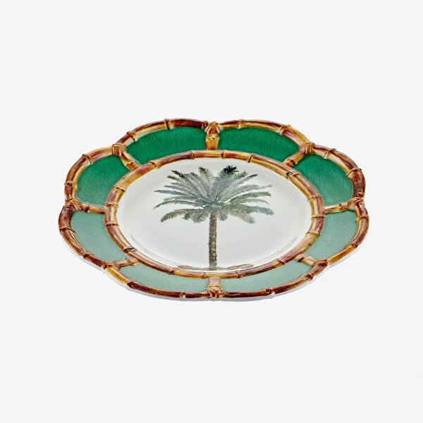 Yeşil Beyaz Melamin Kahvaltı Tabağı 23 Cm Bambu Collection by Chiara Alessi