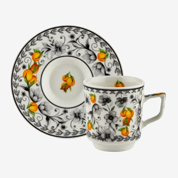 Gri Porselen Kahve Fincan Seti 120 Ml Arancia Collection by Chiara Alessi