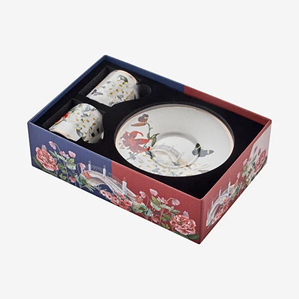 Beyaz Porselen Kahve Fincan Seti 90 Ml Butterfly Walley Collection by Chiara Alessi