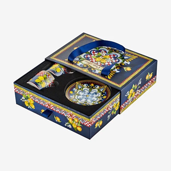 Mavi Porselen Kahve Fincan Seti 120 Ml Capri Collection by Chiara Alessi