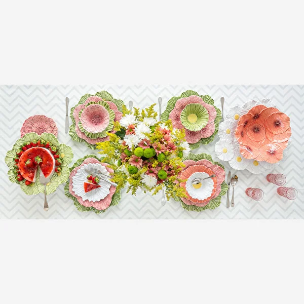 Yeşil Seramik Servis Tabağı 37 Cm Maria Flor Collection by Bordallo Pinheiro
