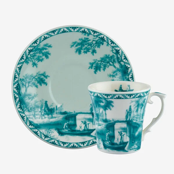 Yeşil Porselen Kahve Fincan Seti 90 Ml Romance Collection by Chiara Alessi