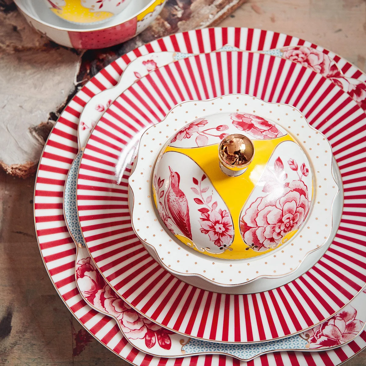 Pembe Porselen Kahvaltı Tabağı 21 Cm Royal Stripes Collection by Pip Studio