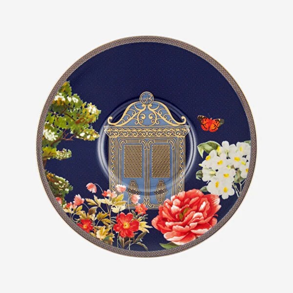 Lacivert Beyaz Porselen Kahve Fincan Seti 90 Ml Butterfly Walley Collection by Chiara Alessi