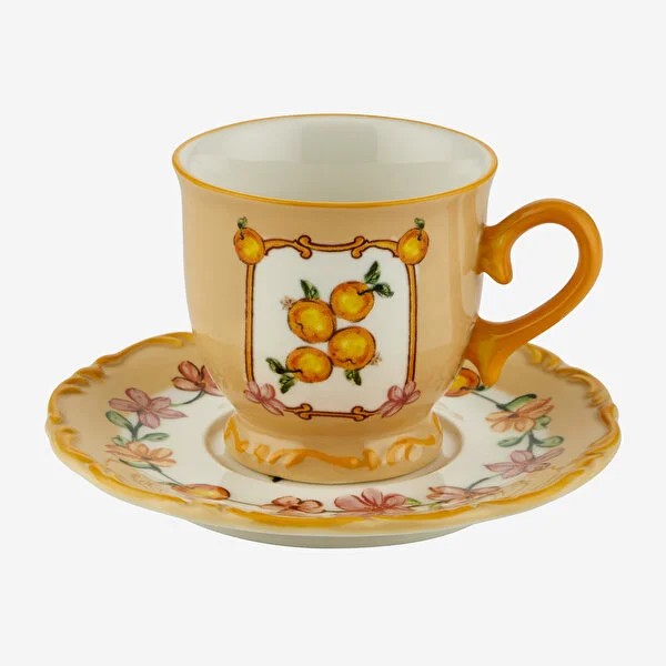 Turuncu Seramik Kahve Fincan Seti 90 Ml Il Sogno Collection by Chiara Alessi
