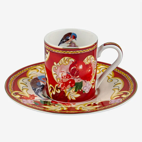 Kırmızı Porselen Kahve Fincan Seti 120 Ml Capri Collection by Chiara Alessi