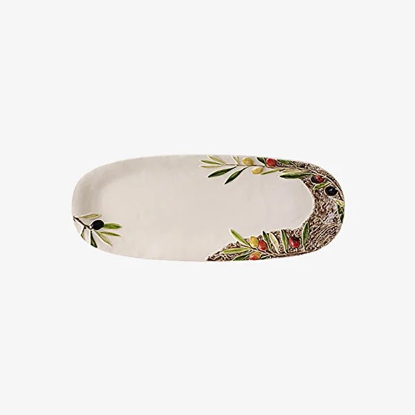 Beyaz Seramik Servis Tabağı 40 Cm Olival Collection by Bordallo Pinheiro