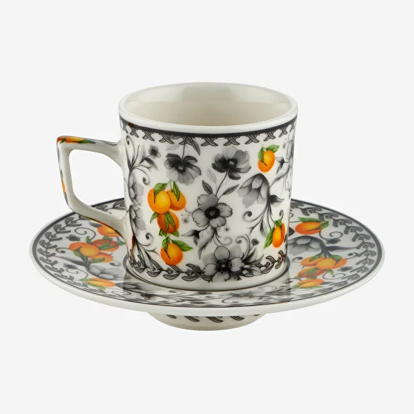 Gri Porselen Kahve Fincan Seti 120 Ml Arancia Collection by Chiara Alessi