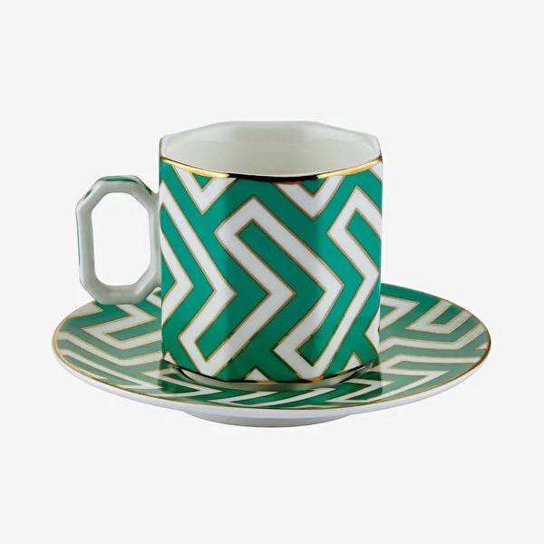 Yeşil Porselen Kahve Fincan Seti 90 Ml Ravello Collection by Chiara Alessi