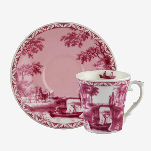 Kırmızı Porselen Kahve Fincan Seti 90 Ml Romance Collection by Chiara Alessi