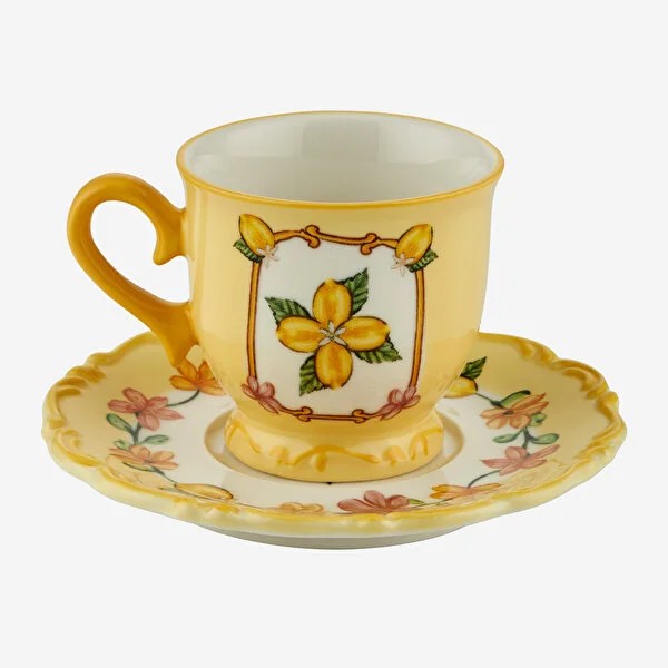 Sarı Seramik Kahve Fincan Seti 90 Ml Il Sogno Collection by Chiara Alessi