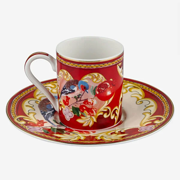 Kırmızı Porselen Kahve Fincan Seti 120 Ml Capri Collection by Chiara Alessi