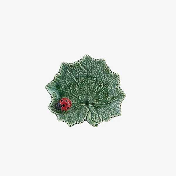 Yeşil Seramik Servis Tabağı 14 Cm Countryside Leaves Collection by Bordallo Pinheiro