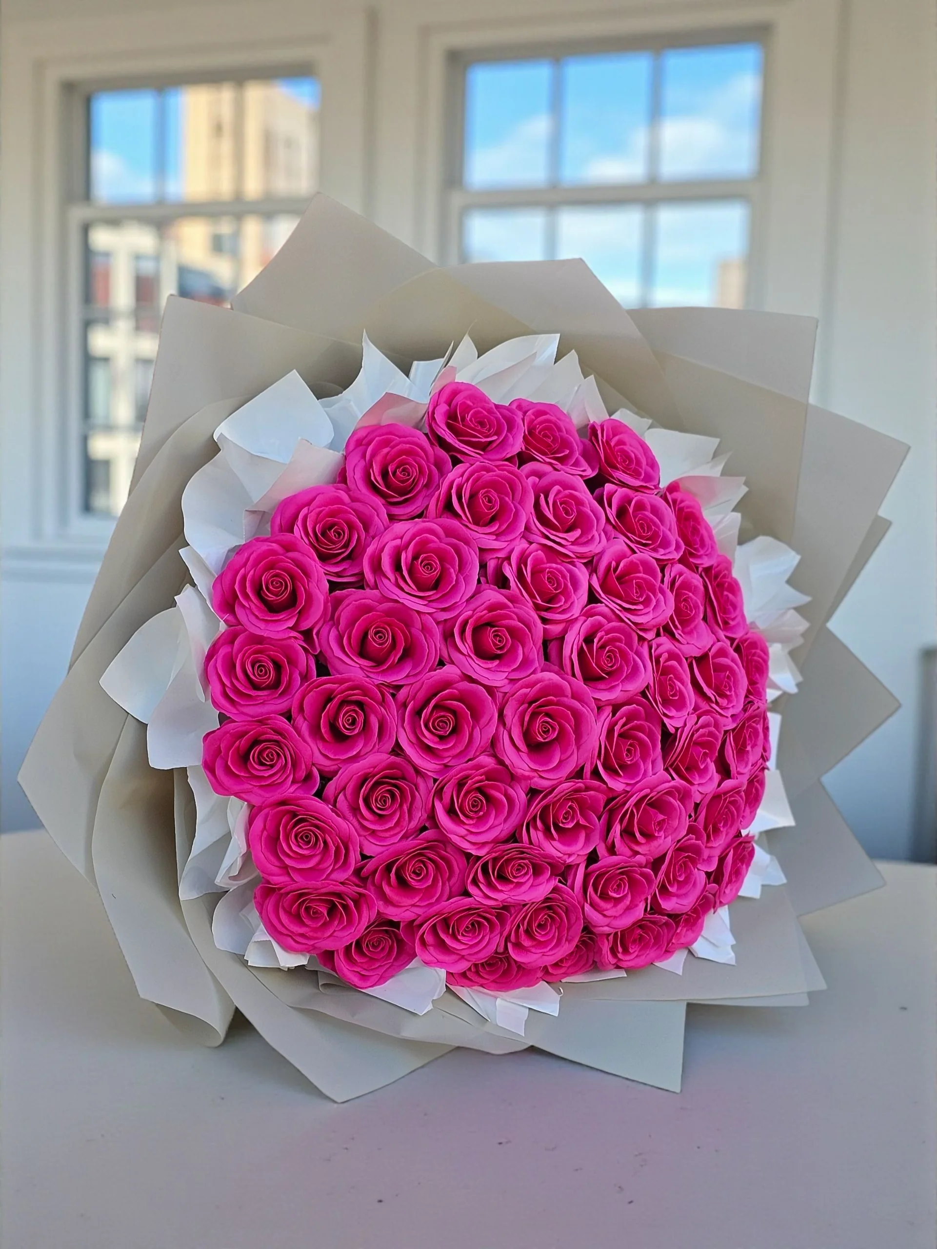 50 Adet Güllü Kokulu Kalıcı Buket 