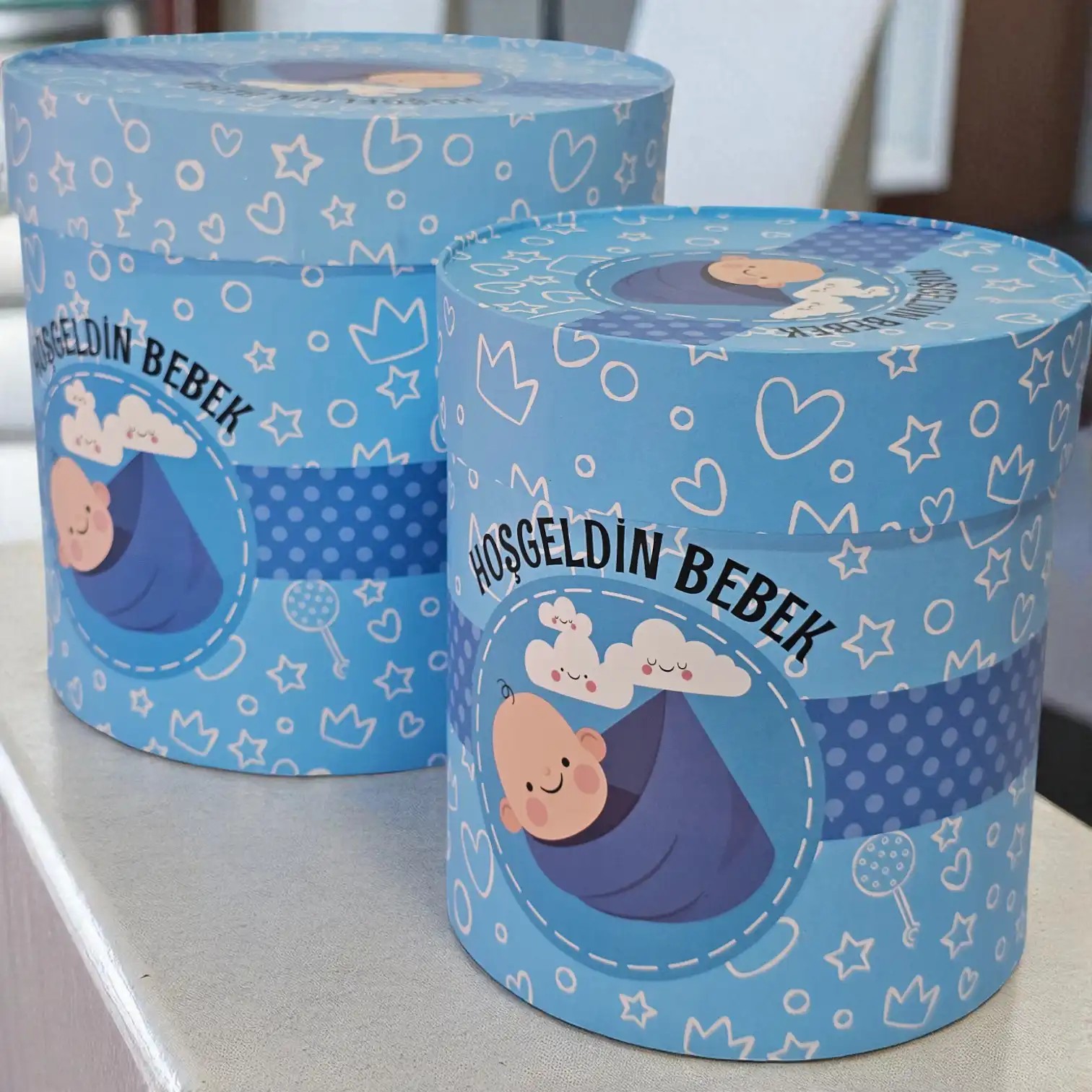 Hoş Geldin Bebek Çiçek Kutusu 2 Boy