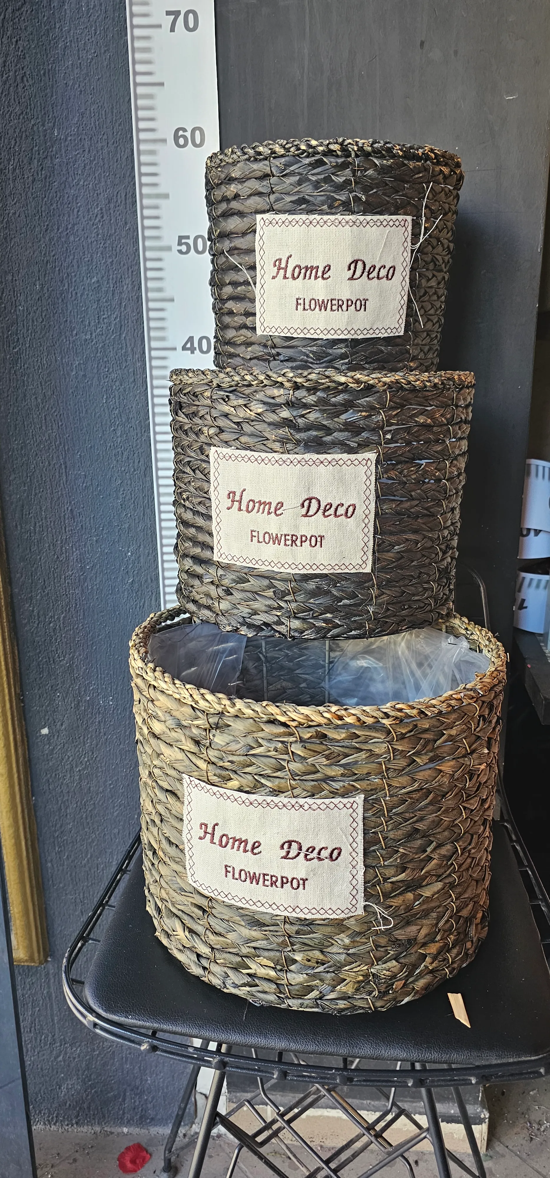 HOME DEKO Hasır sepet 3LÜ 