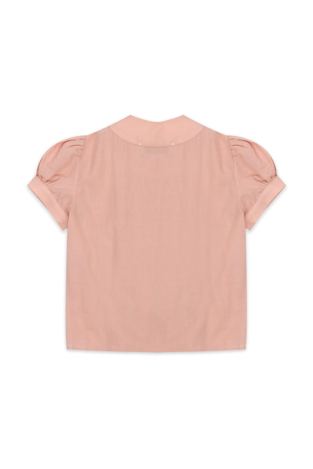 Kız Çocuk Pembe Fırfırlı Bağcıklı Gömlek