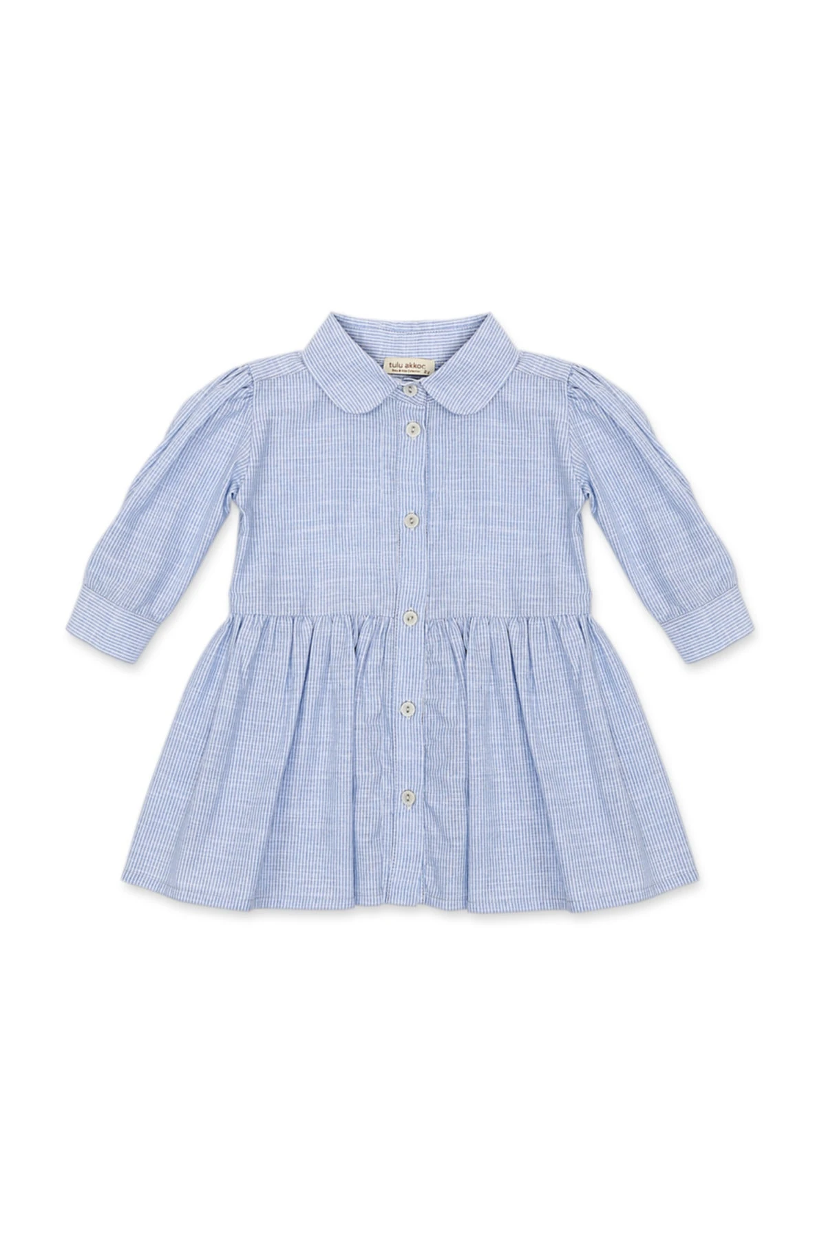 Mavi Çizgili Uzun Kollu Elbise