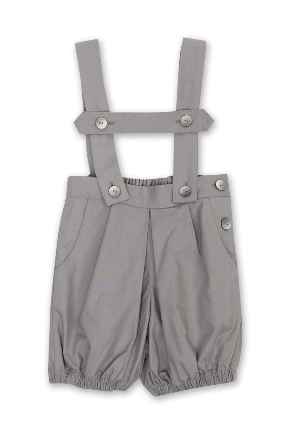 2'li Takım Gri Desenli Gömlek-gri Çit Askılı Şort