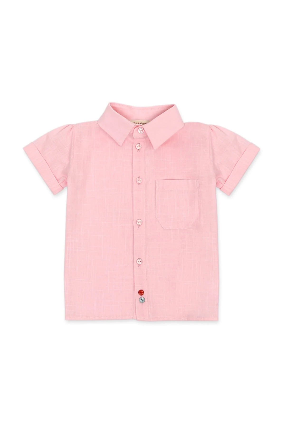 2'li Takım Pembe Gömlek-Lacivert Askılı Şort