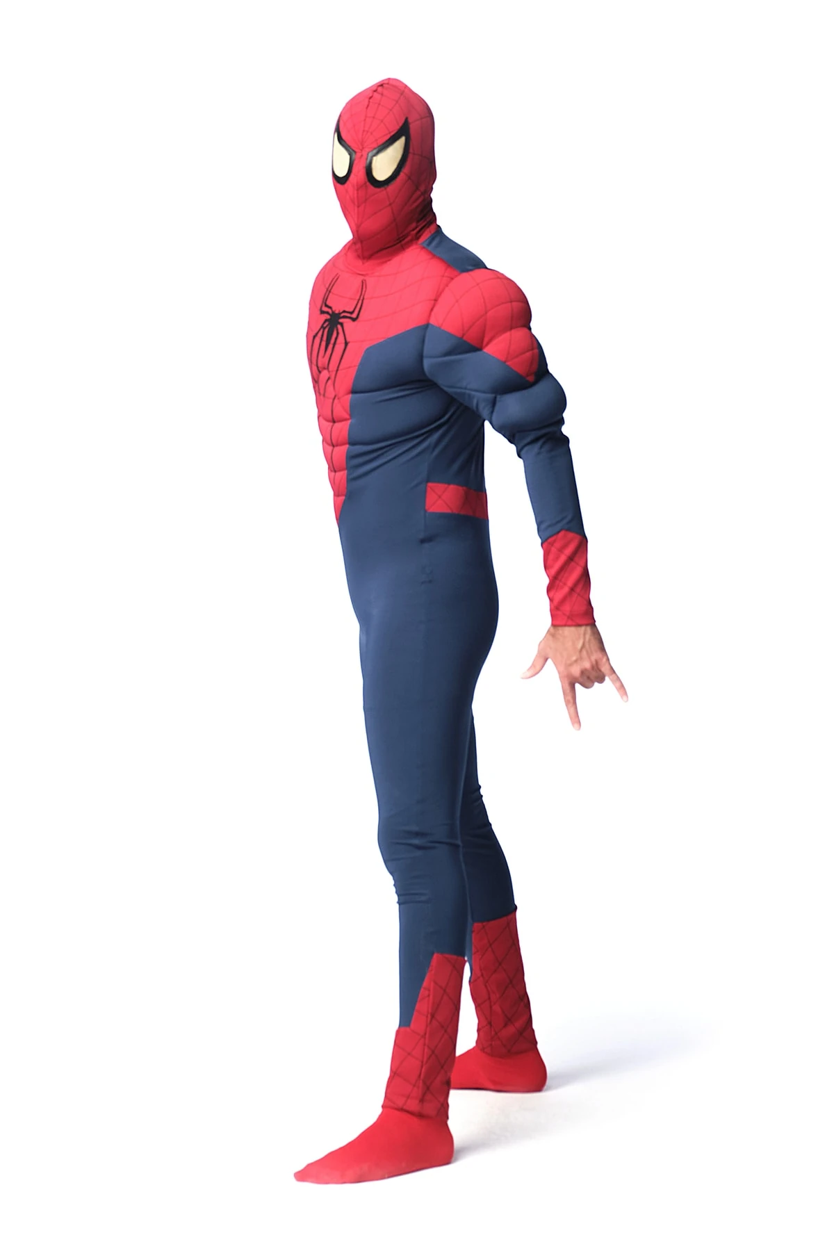 Kaslı Spiderman Örümcek Adam Cosplay Yetişkin Kostümü