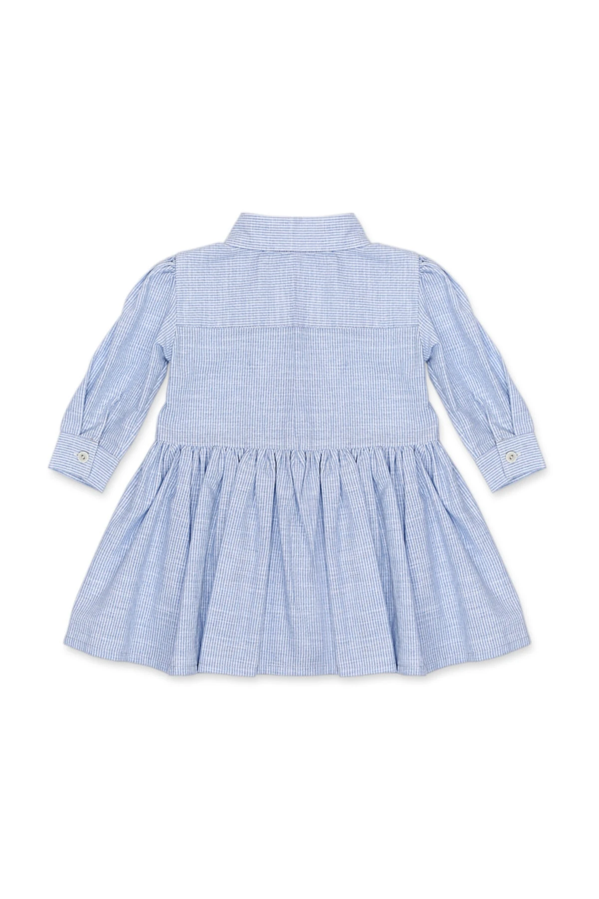 Mavi Çizgili Uzun Kollu Elbise