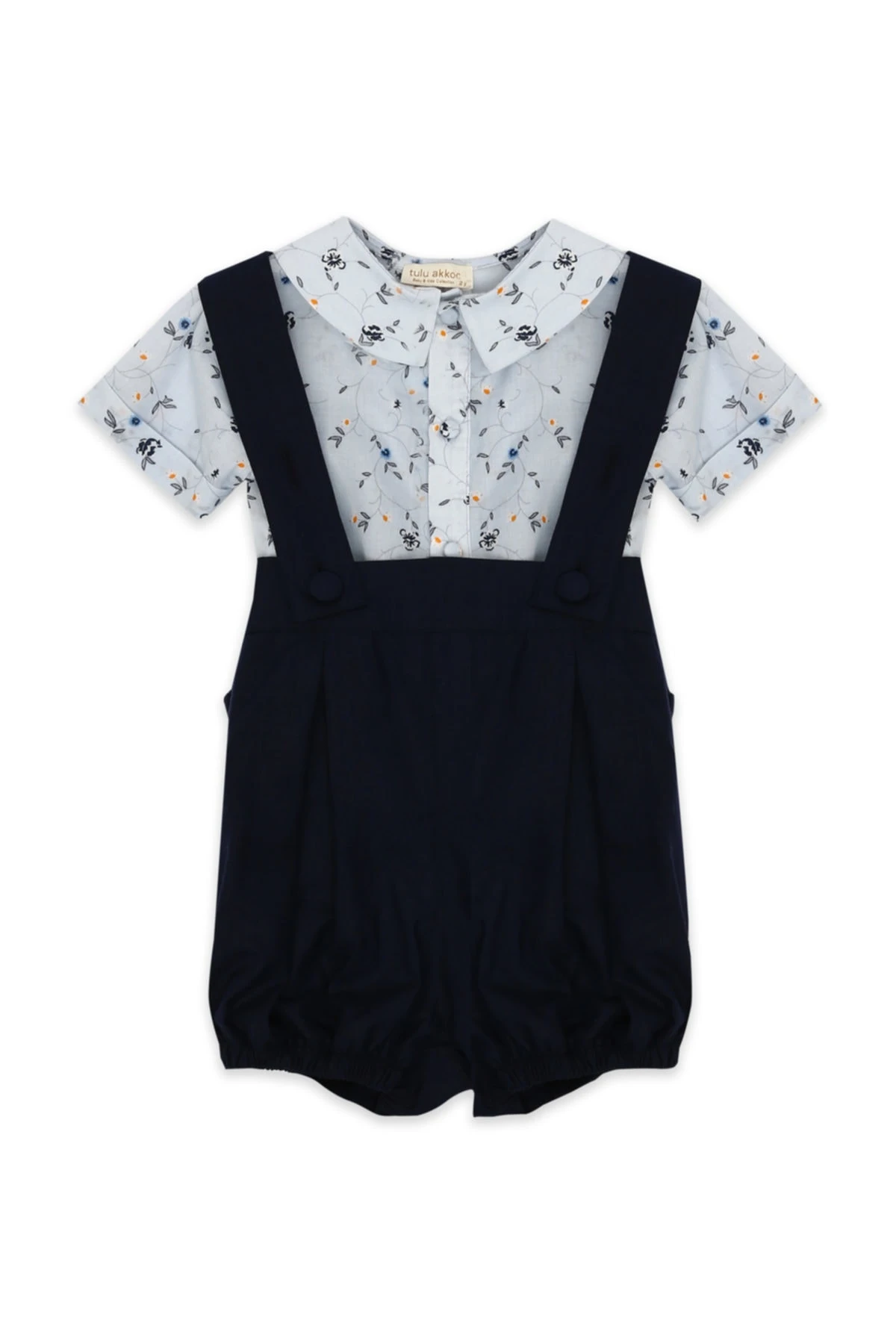 Erkek Bebek  Lacivert Askılı Şoırt 2'li Takım