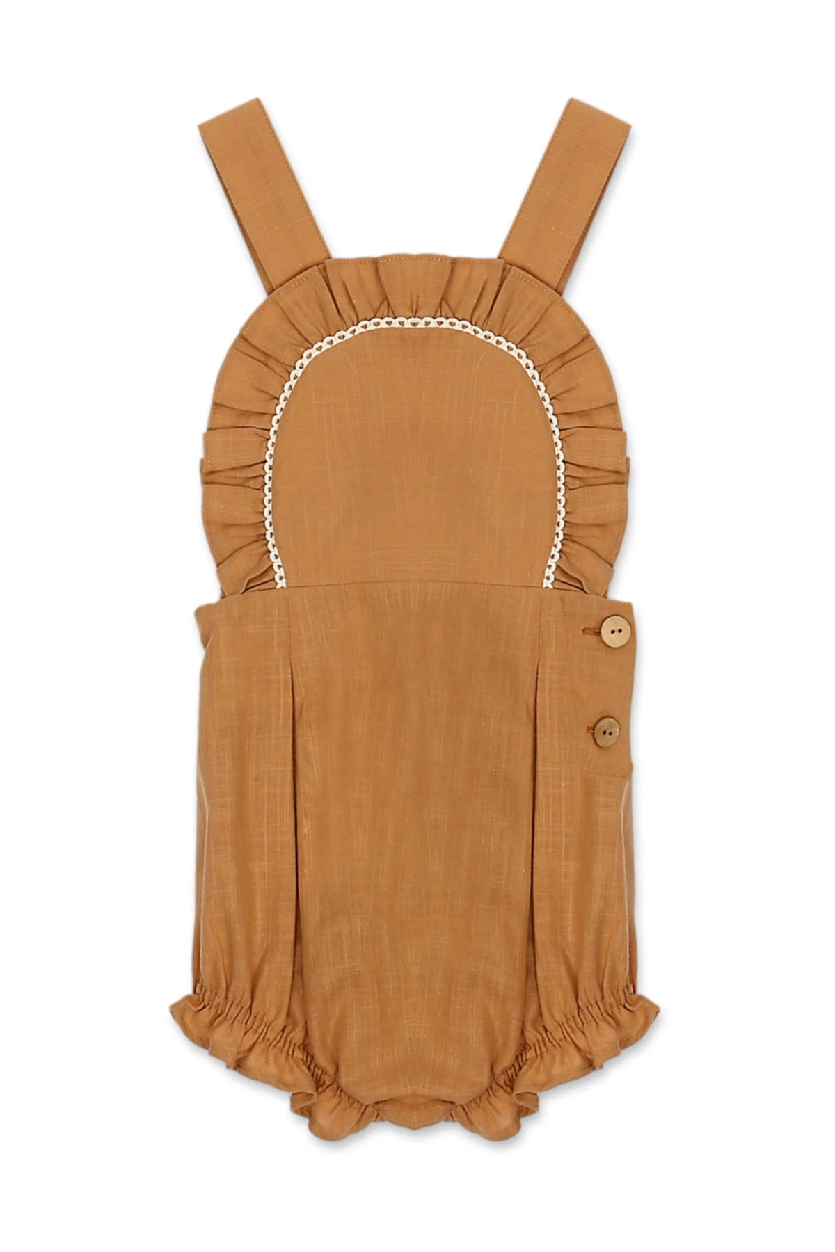 Ön Fırfır Detaylı Kız Çocuk Tulum