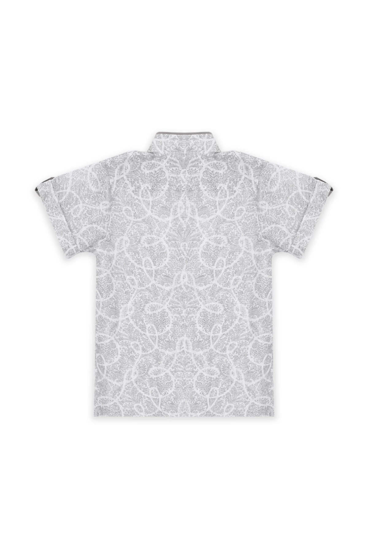 2'li Takım Gri Desenli Gömlek-gri Çit Askılı Şort