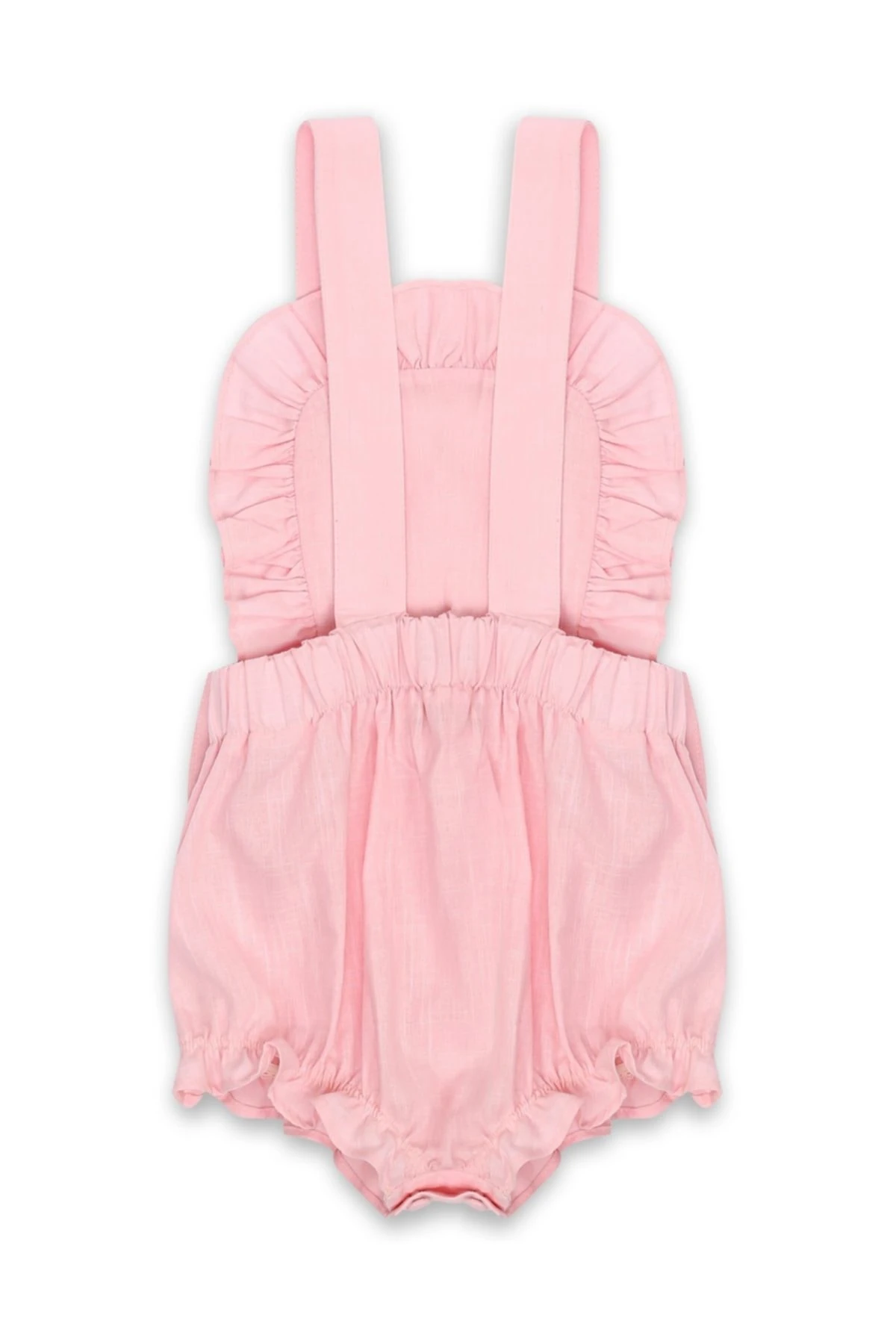 Ön Fırfır Detaylı Kız Çocuk Tulum -pembe