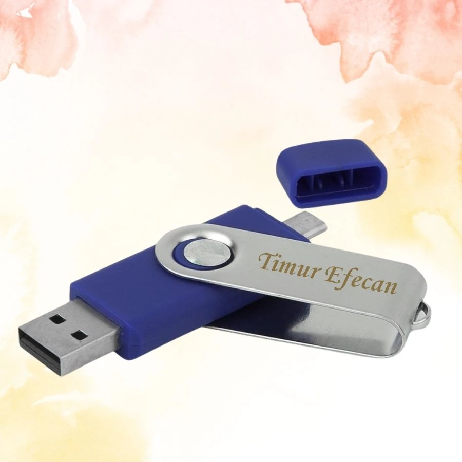 KİŞİYE ÖZEL İSİM BASKILI PLASTİK KUTULU OTG USB BELLEK 16GB