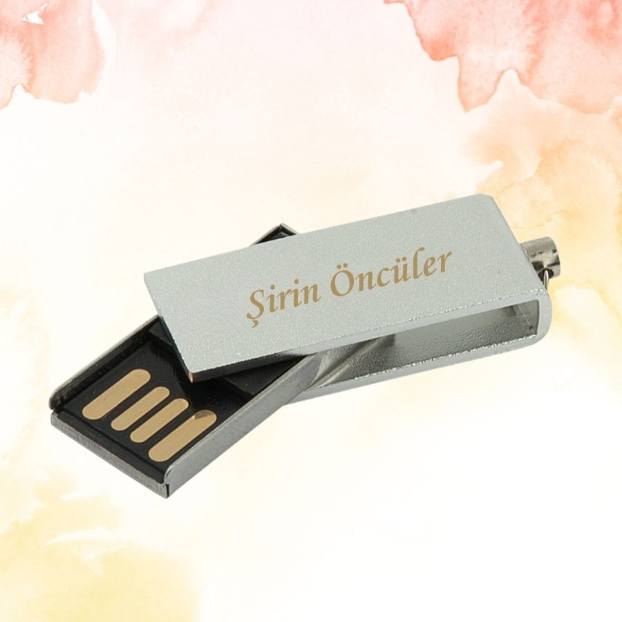 KİŞİYE ÖZEL İSİM BASKILI METAL KUTULU MİNİ USB BELLEK 2.0 - 32 GB