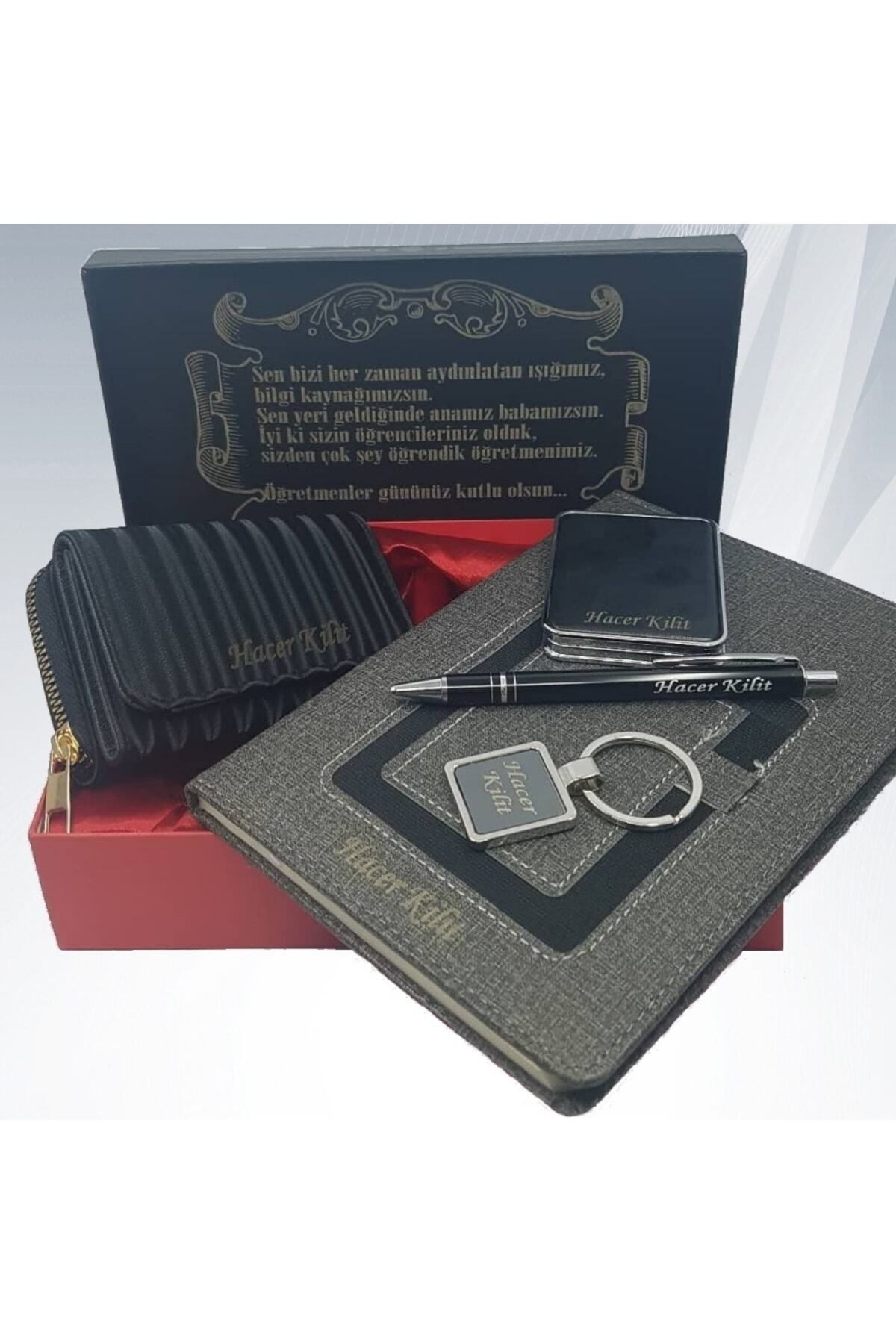 Kişiye Özel Hediye Seti (CÜZDAN-AYNA-DEFTER-ANAHTARLIK-KALEM)