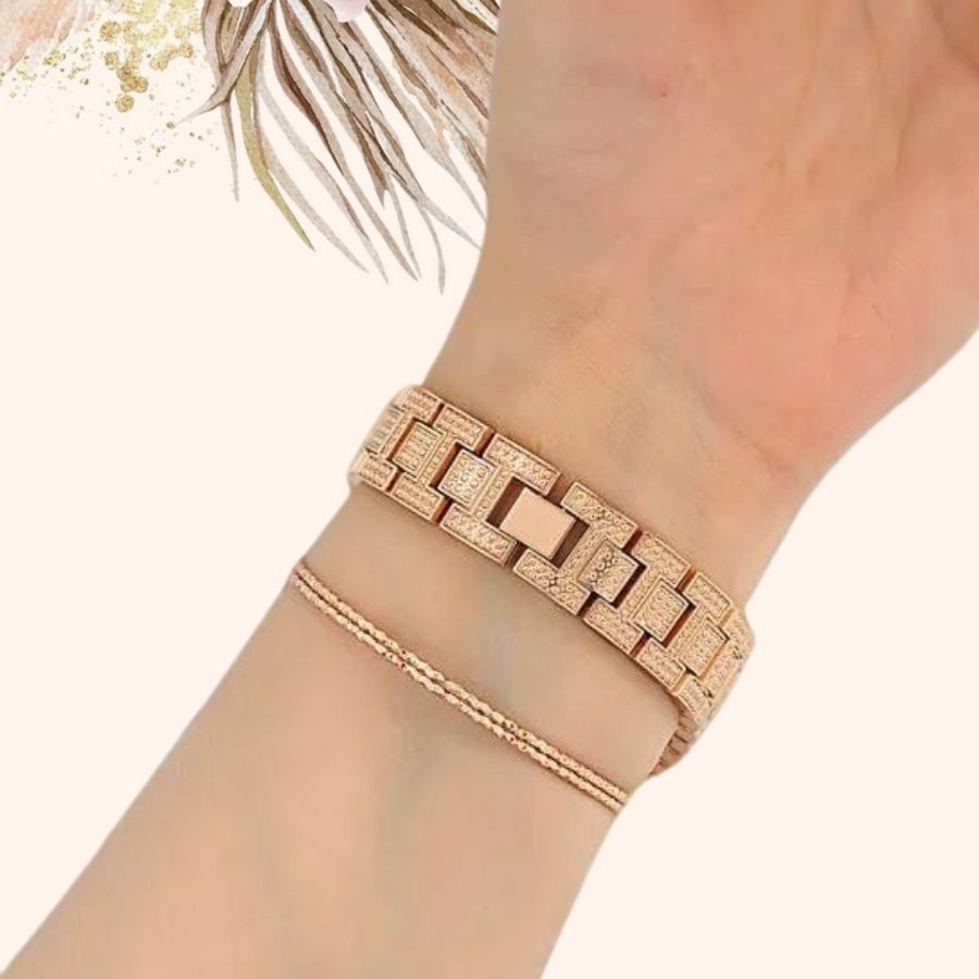  KİŞİYE ÖZEL KUTULU METAL TAŞLI KORDON METAL TAŞLI KASA ROSE GOLD KADIN KOL SAATİ