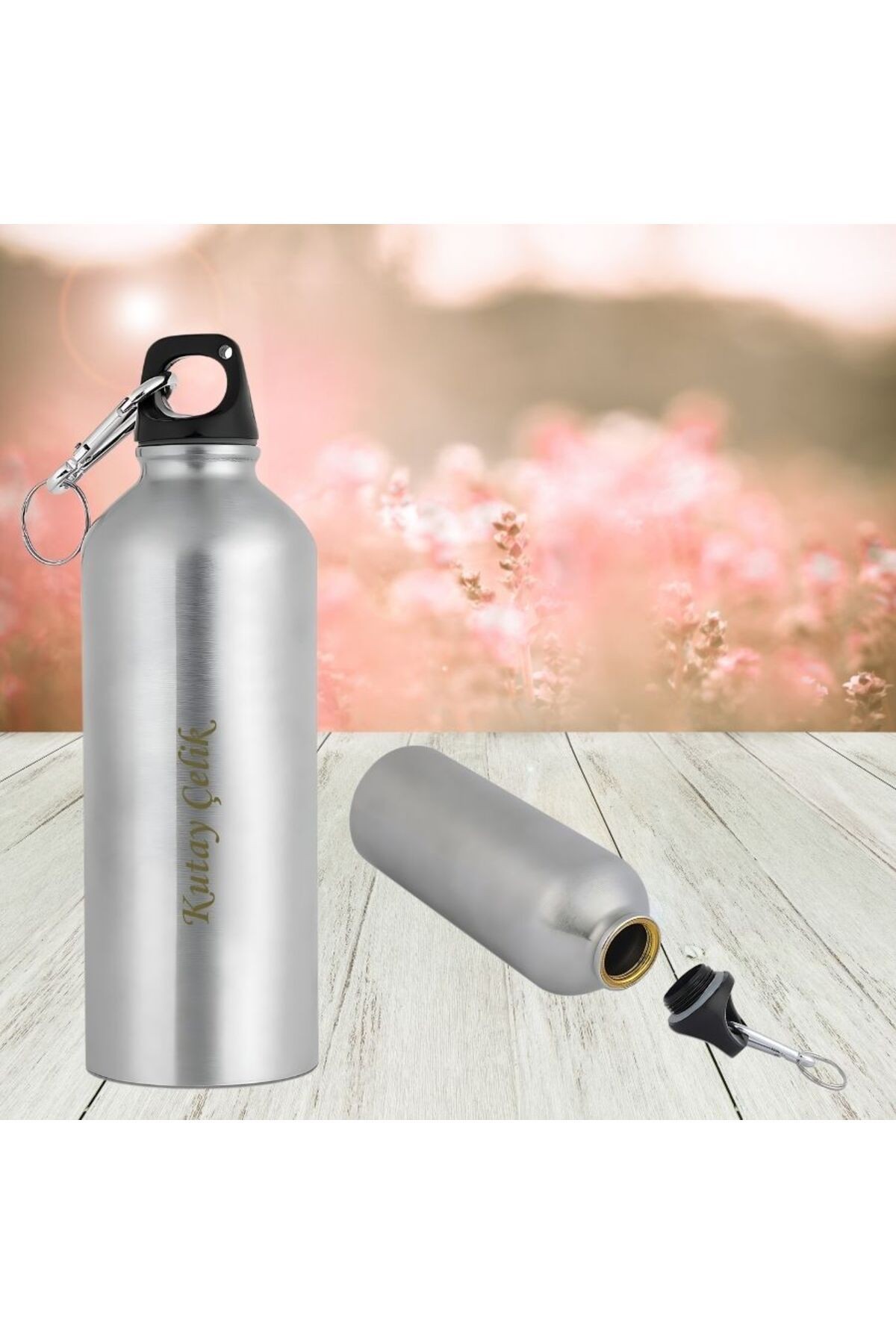 Kişiye Özel Isim Baskılı Metal Kamp Matarası 750 ml