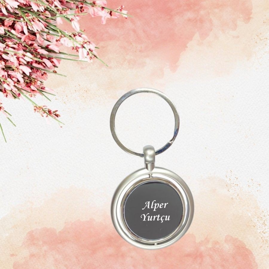 KİŞİYE ÖZEL KUTULU FÜME VEYA ROSE RENK METAL ANAHTARLIK