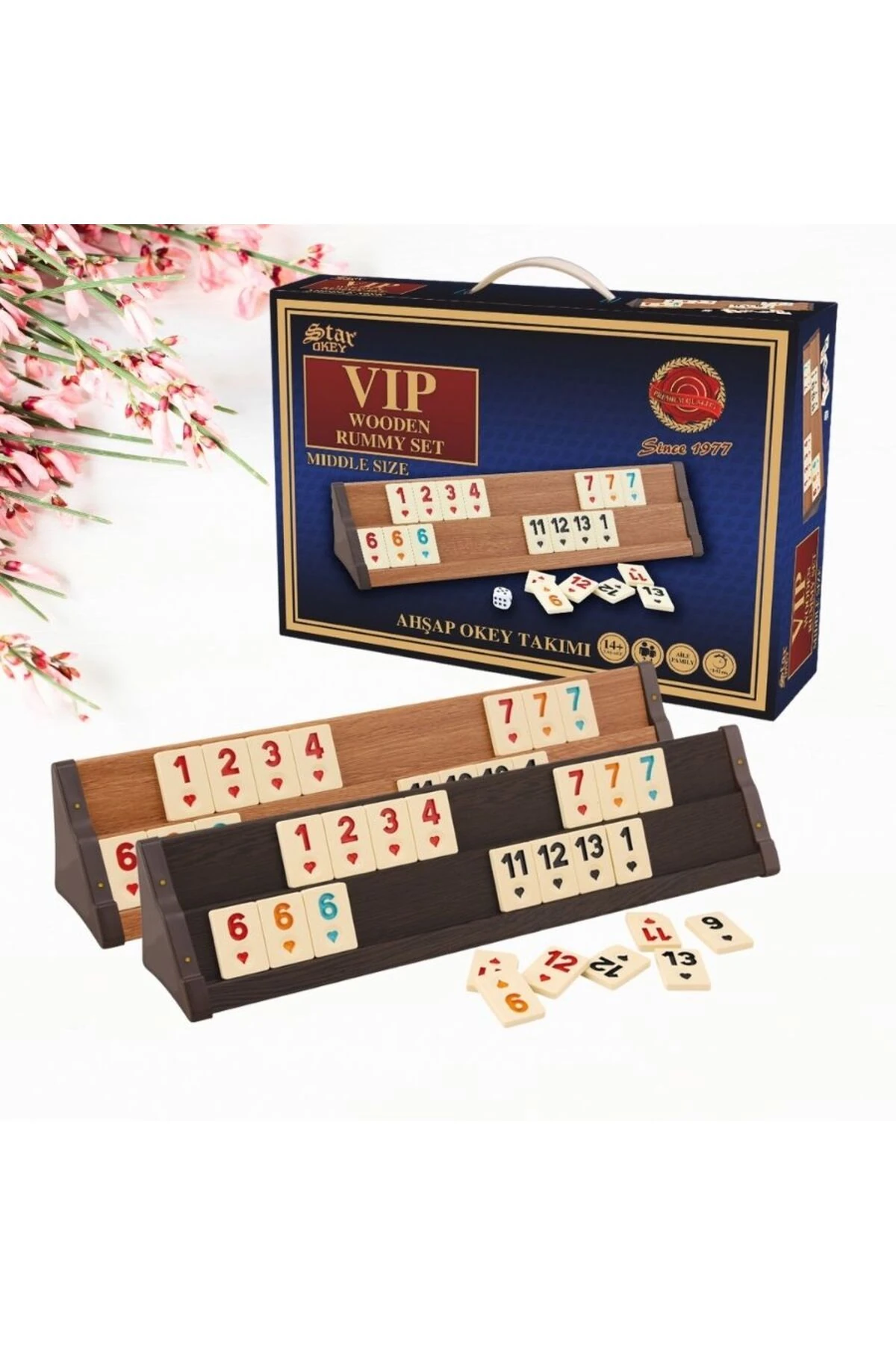 KİŞİYE ÖZEL İSİM BASKILI VİP AHŞAP OKEY TAKIMI ORTA BOY AÇIK RENK