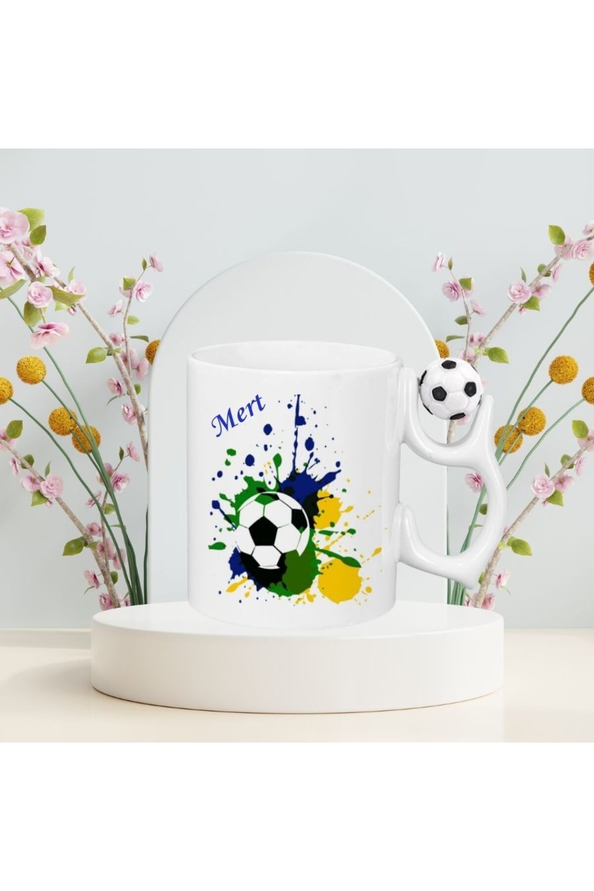 KİŞİYE ÖZEL İSİM RESİM BASKILI FUTBOL TOPLU KUPA