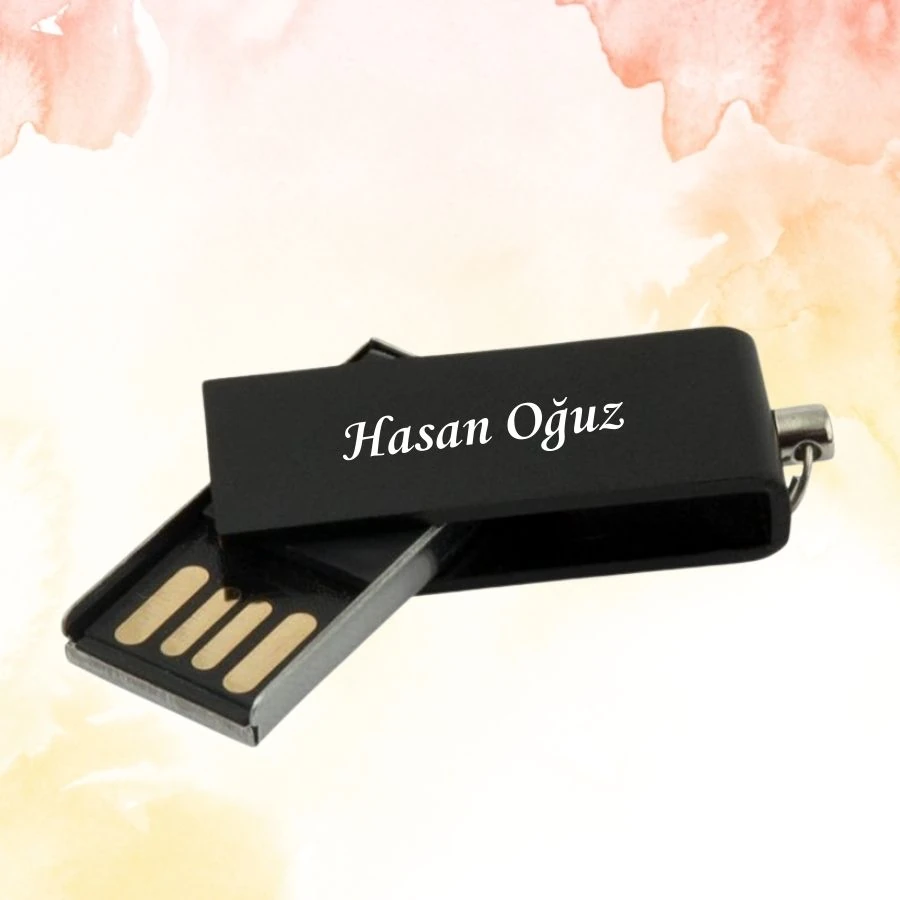 KİŞİYE ÖZEL İSİM BASKILI METAL KUTULU MİNİ USB BELLEK 2.0 - 32 GB