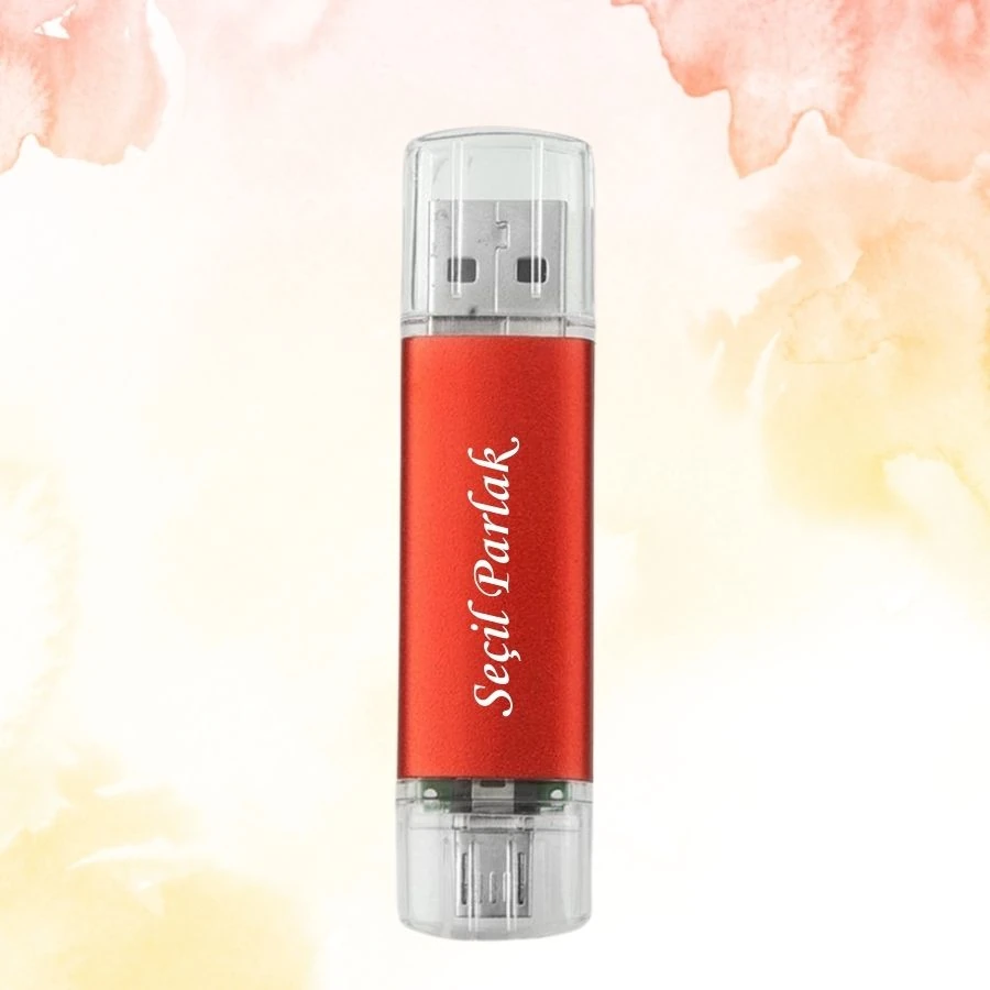 KİŞİYE ÖZEL İSİM BASKILI PLASTİK KUTULU OTG USB BELLEK 2.0 32GB