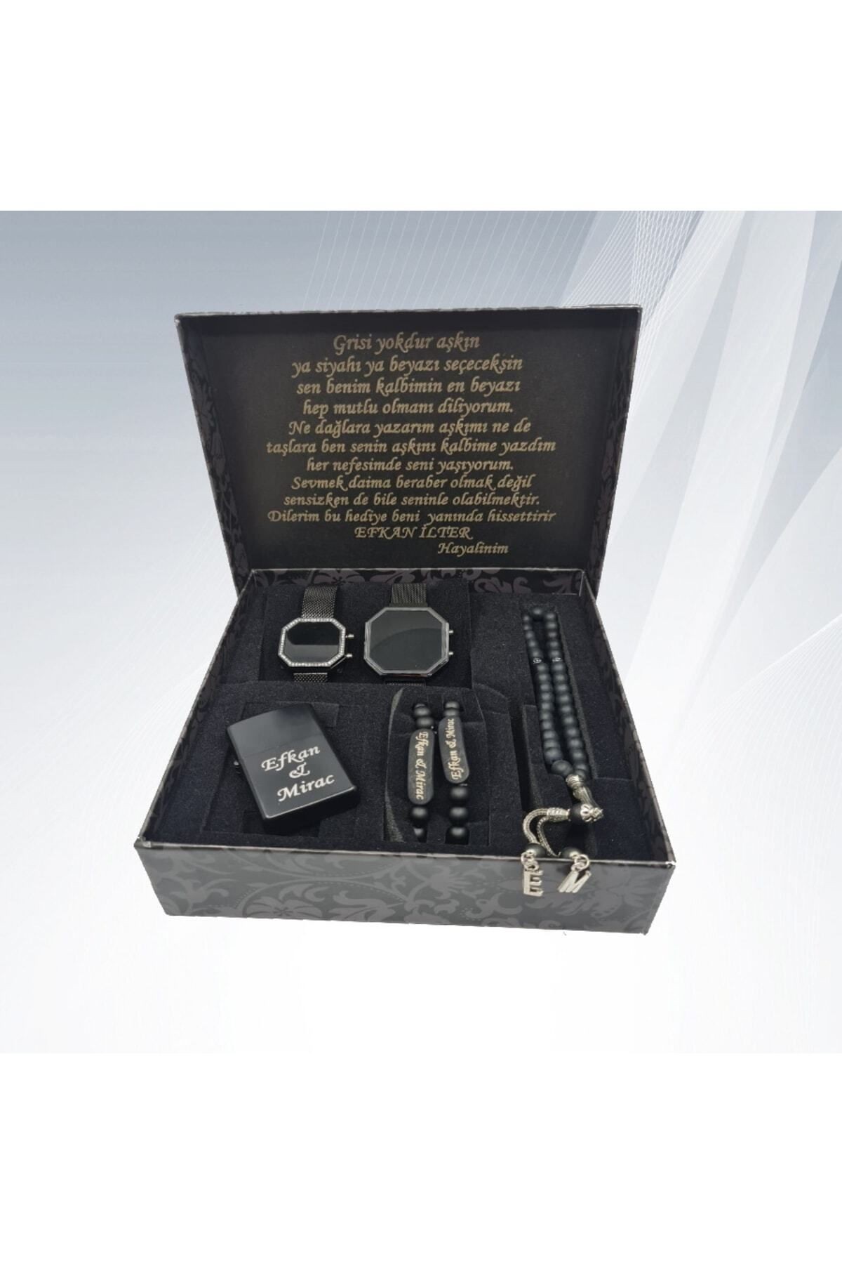 Kişiye Özel Erkek Kadın Saatli Set