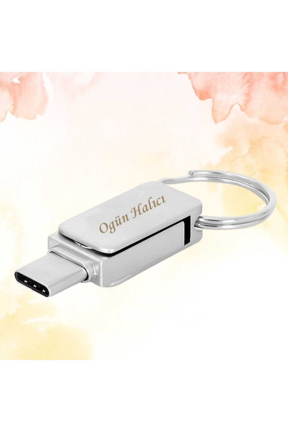 KİŞİYE ÖZEL İSİM BASKILI METAL KUTULU TYPE-C OTG METAL USB BELLEK 32 GB