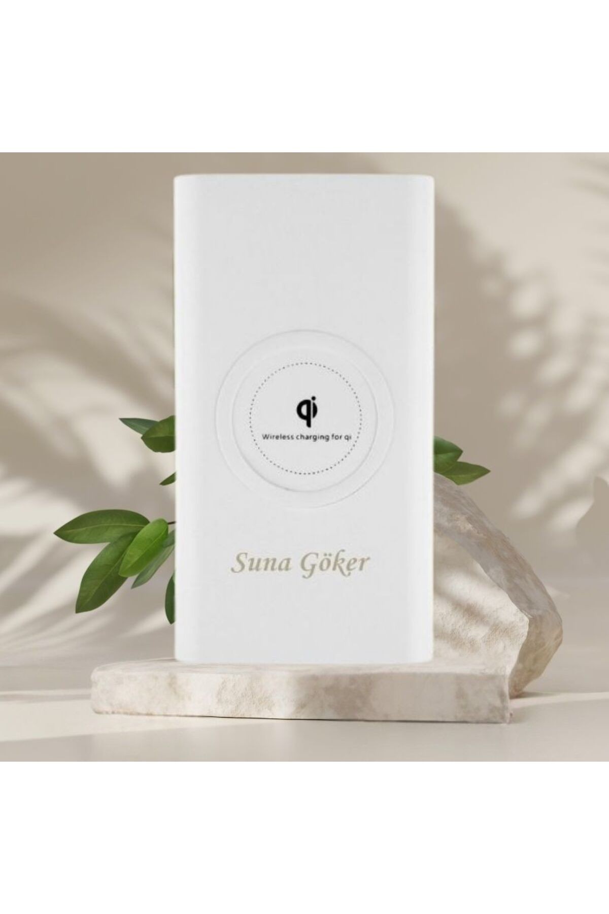 KİŞİYE ÖZEL İSİM BASKILI KABLOSUZ HIZLI ŞARJ POWERBANK