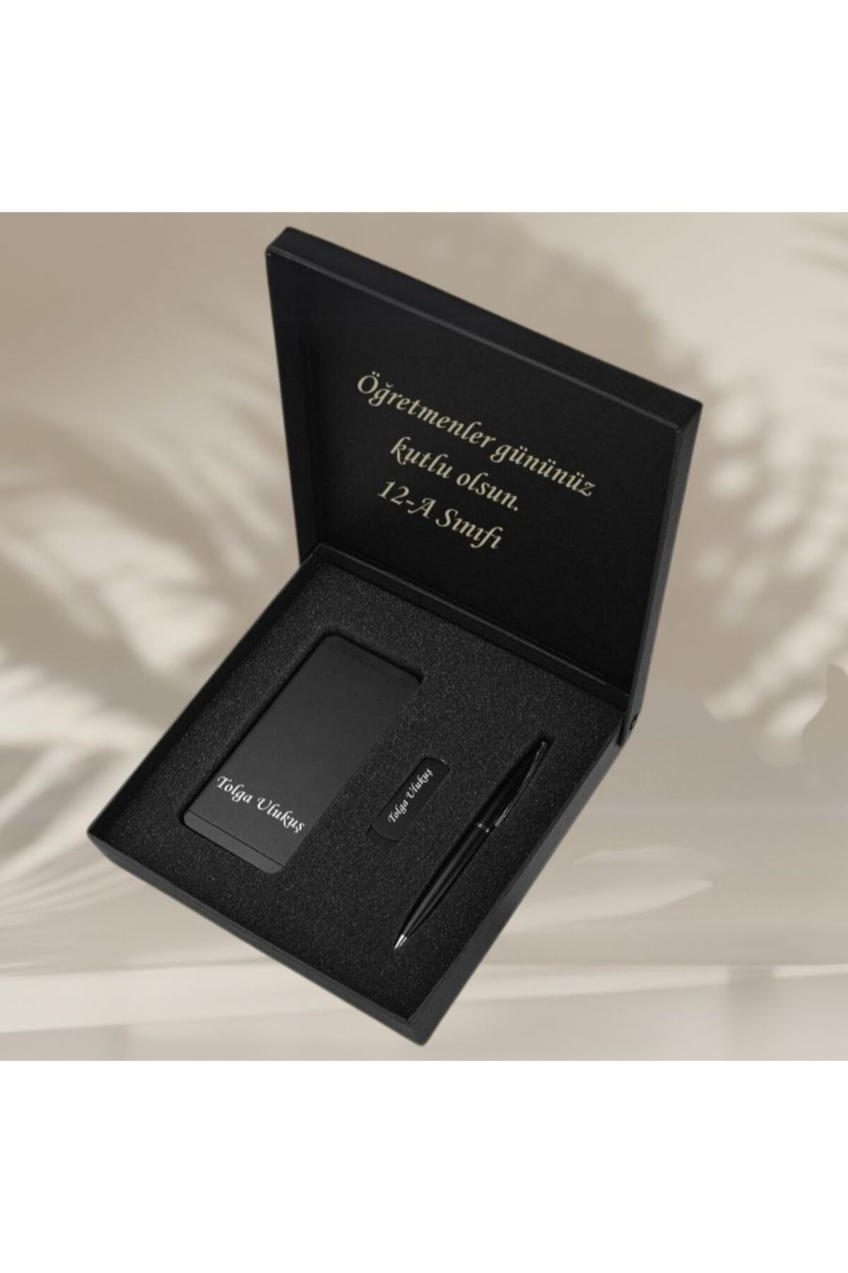 KİŞİYE ÖZEL İSİM BASKILI POWERBANK SETİ-KALEM-32GB USB-POWERBANK
