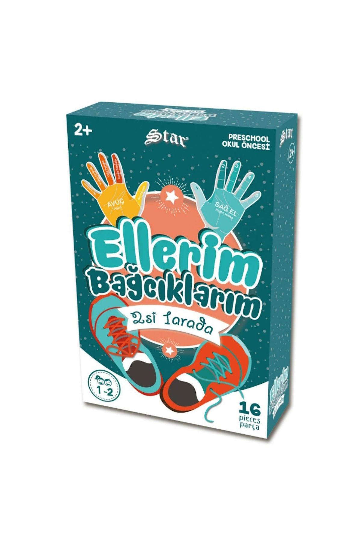 ELLERİM BAĞCIKLARIM 16 PARÇA OKUL ÖNCESİ EĞİTİCİ OYUN