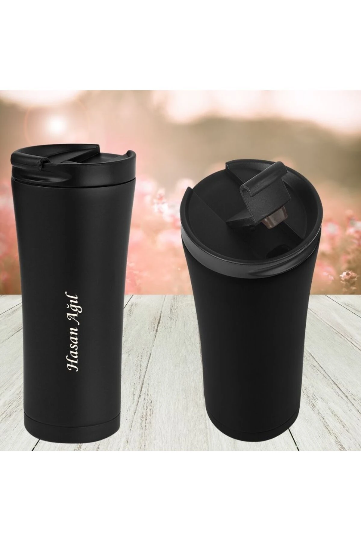 Kişiye Özel Isim Baskılı Kaydırmaz Taban Paslanmaz Çelik Termos 500 ml