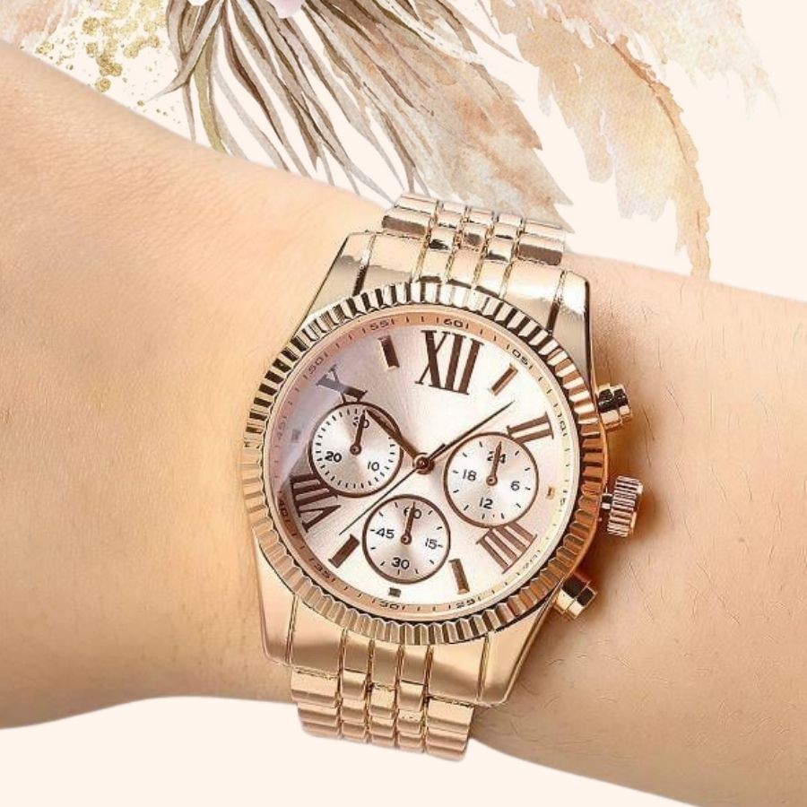 KİŞİYE ÖZEL KUTULU METAL KORDON METAL ROSE GOLD KADIN KOL SAATİ