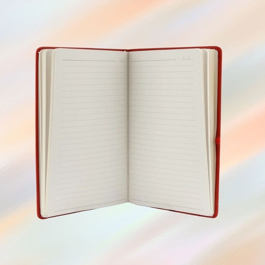 Kişiye Özel Isim Baskılı Deri Kapaklı Çizgili Defter Ve Kalem Seti